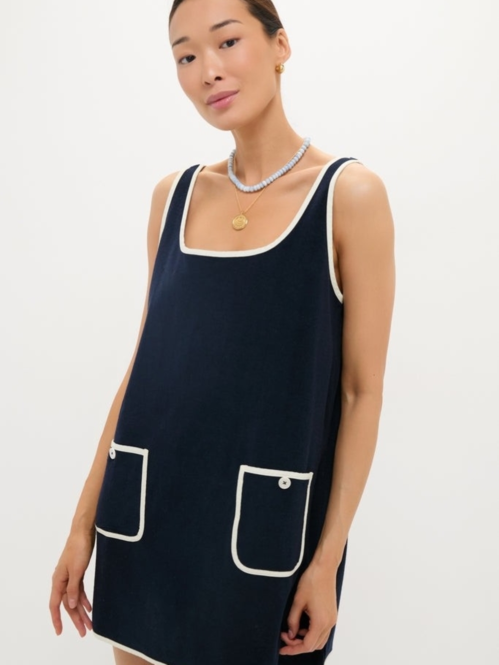Tnuck Beach Preppy Terrycloth Sailor Nautical Vacation Mini Dress XS